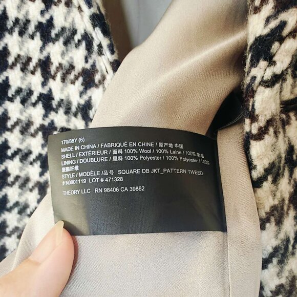 NWT Theory Square Double Breasted Wool Blazer Jacket - Picture 7 of 7